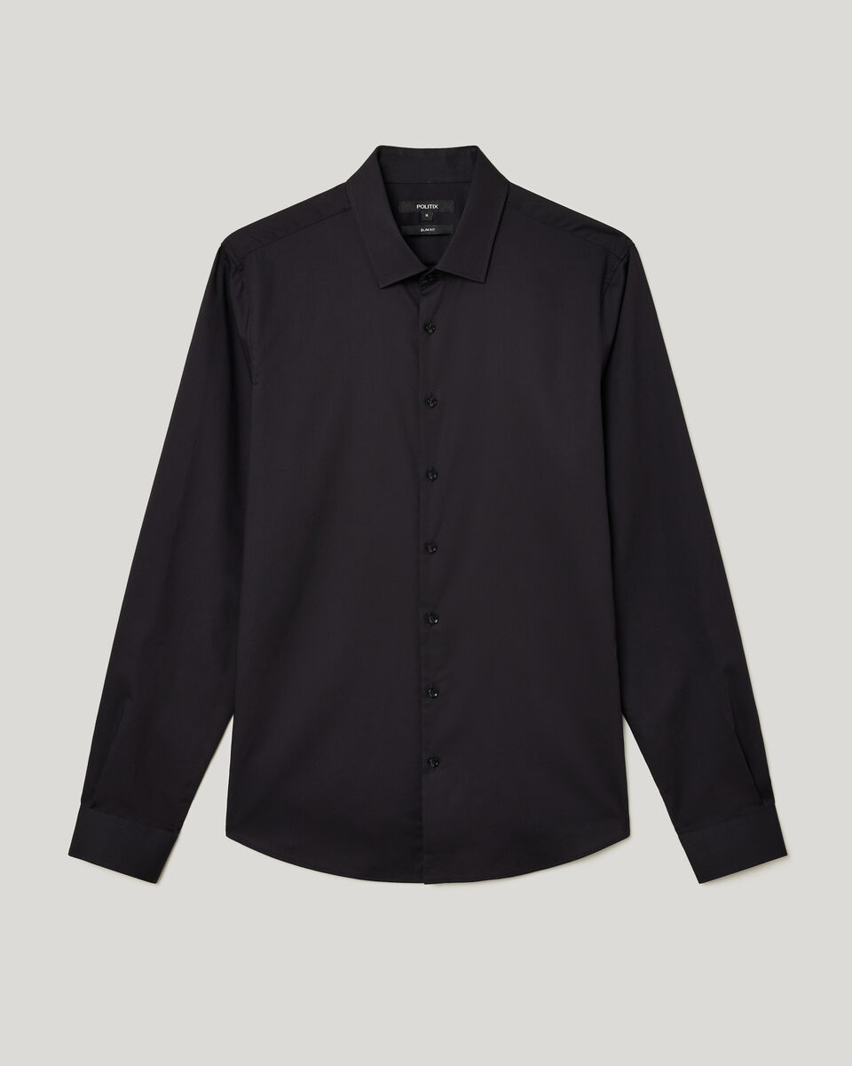 Elijah Long Sleeve Shirt, Black, hi-res